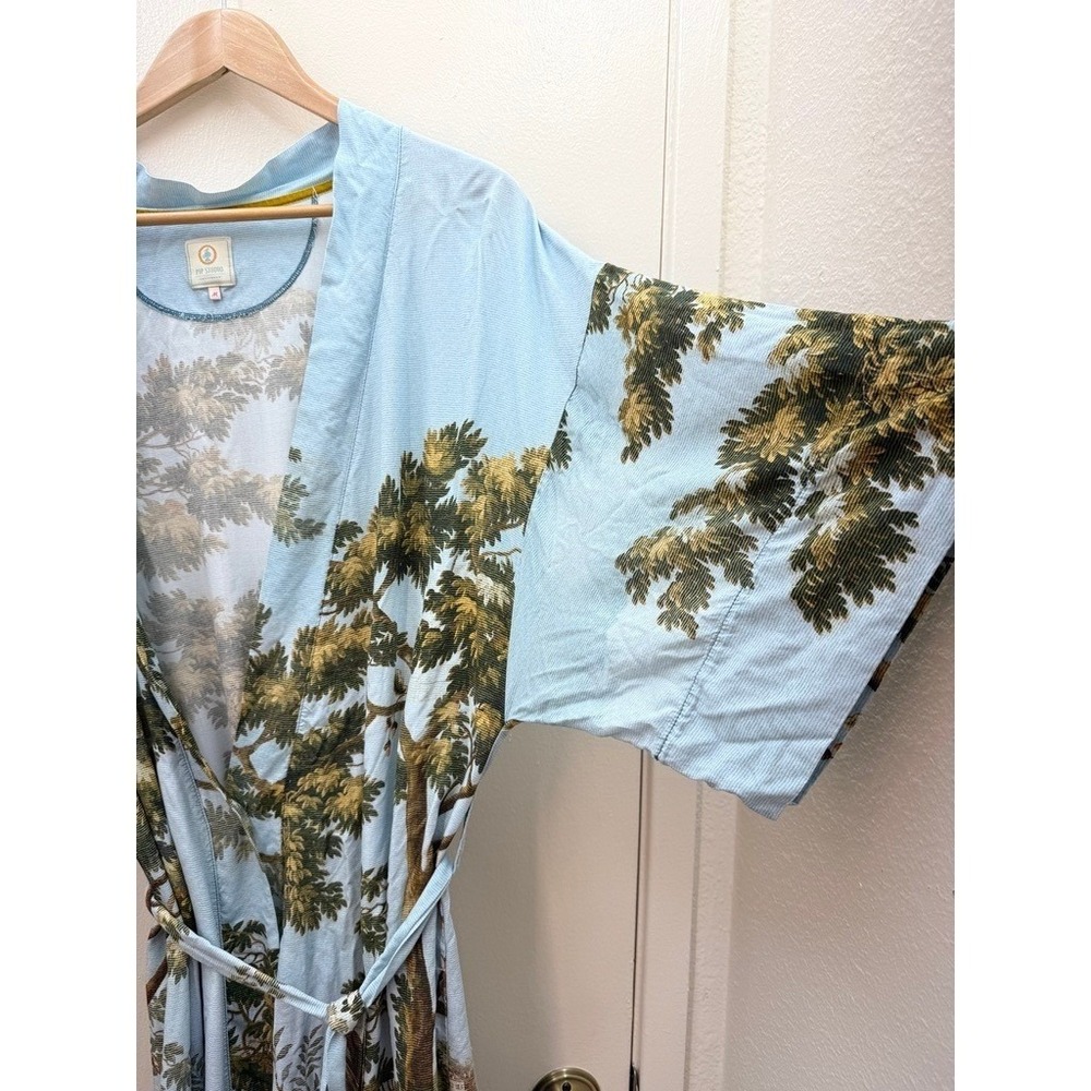 Kimono Robe Sz M Garden Floral Tapestry Animals Fruit Romantic Boho Chic Artsy